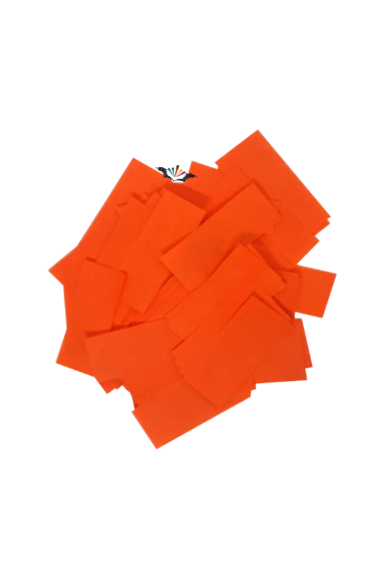 CORIANDOLI ARANCIONE RETTANGOLARI DA 5 KG.