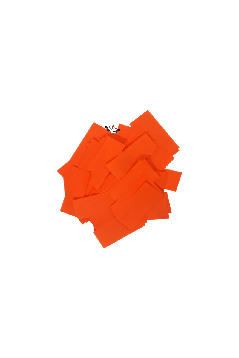 Coriandoli arancione rettangolari da 5 kg.