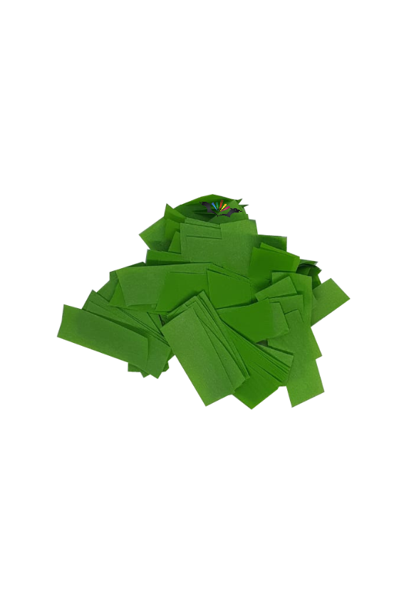 Coriandoli verde rettangolari da 5 kg.