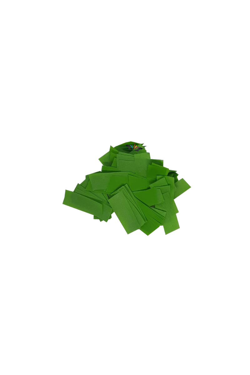 Coriandoli verde rettangolari da 5 kg.